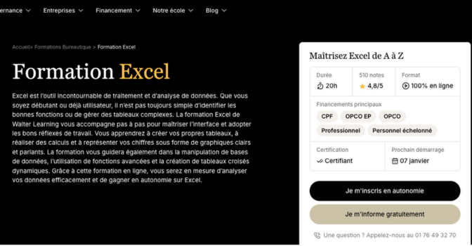 Formation Excel Walter
