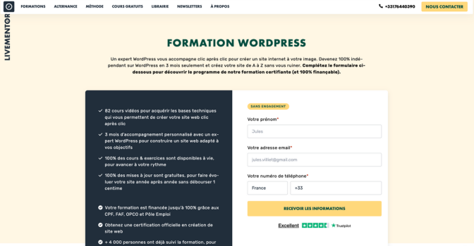 Formation Wordpress LiveMentor