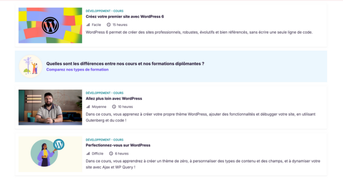 Formation gratuite Wordpress - OpenClasserooms